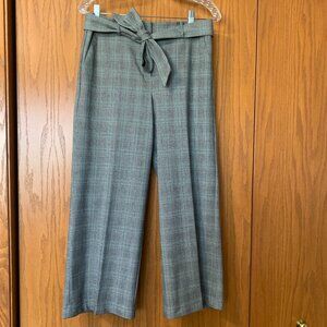 Loft Sz 4 Cropped Plaid Wide Leg Pants